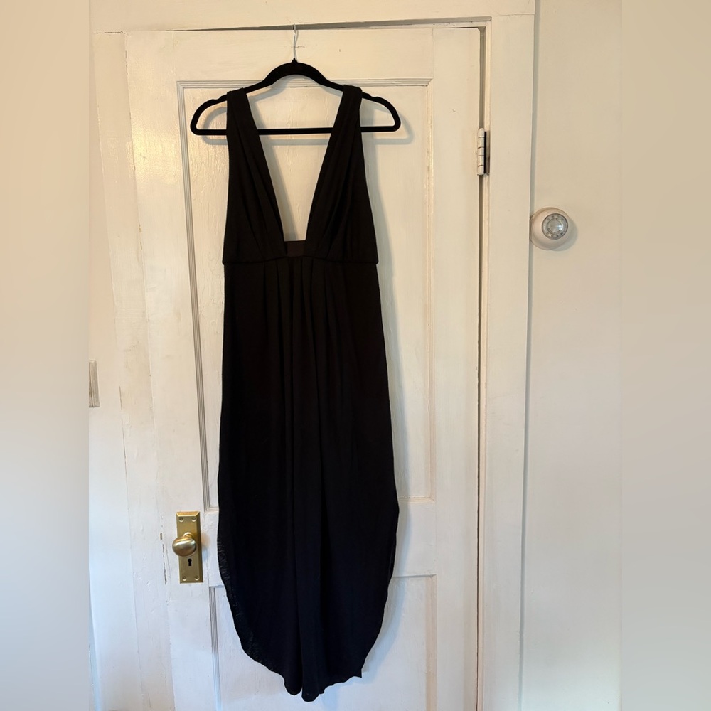 Free People Black Maxi Dress with Deep V-Neck